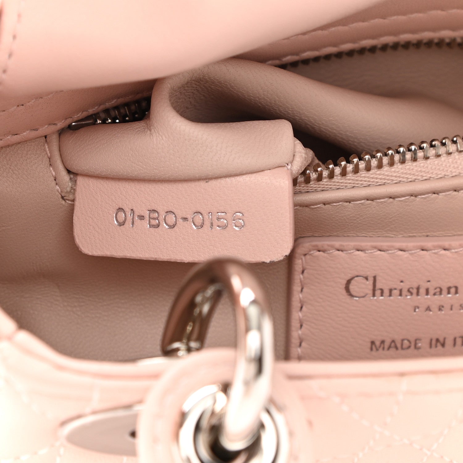 Christian Dior Lambskin Cannage Mini Lady Dior Crystal Strap Rose Poudre 7 of 12