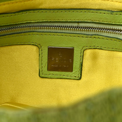 Fendi Knit Calf Hair Beaded Baguette Green 6 of 15