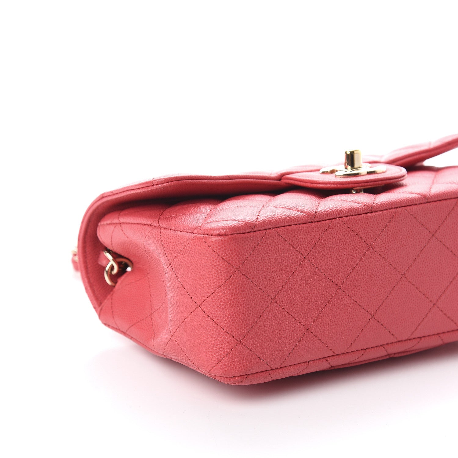 Chanel Caviar Quilted Mini Rectangular Flap Dark Pink 7 of 8