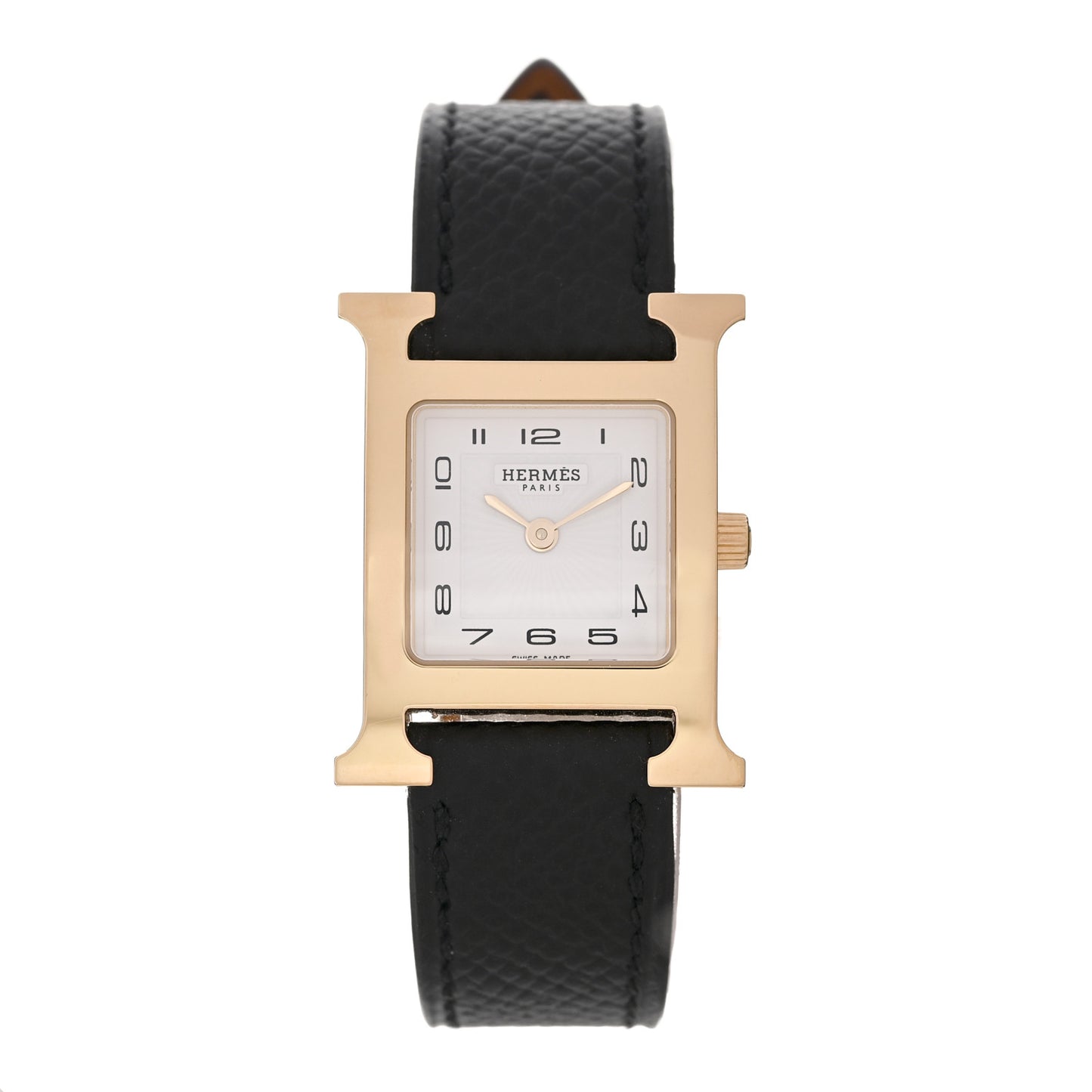 Stainless Steel Epsom 21mm Heure H Hour Quartz Watch Noir