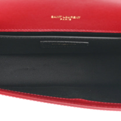 Saint Laurent Nappa Patent Calfskin Two-Toned Small Monogram Kate Satchel Off White Oxblood Red 5 of 14