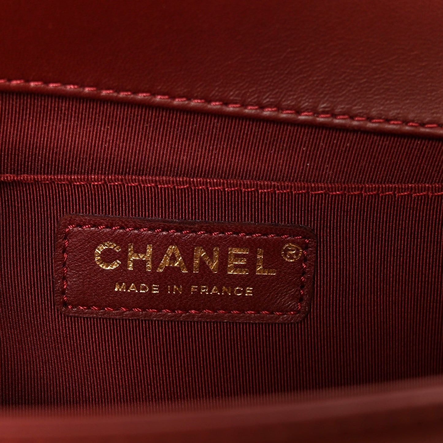 Lambskin Quilted Medium Boy Flap Burgundy