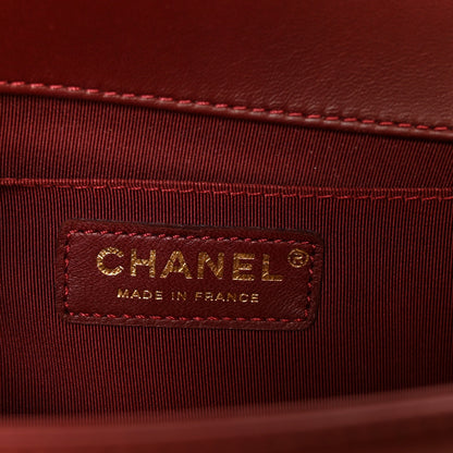 Chanel Lambskin Quilted Medium Boy Flap Burgundy 6 of 10