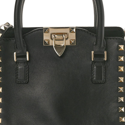 Valentino Garavani Vitello Mini Rockstud Double Handle Tote Black 7 of 10
