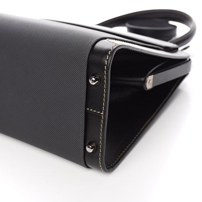 Delvaux Calfskin Canvas Illusion Top Handle Frame Bag Jumping Black 8 of 9