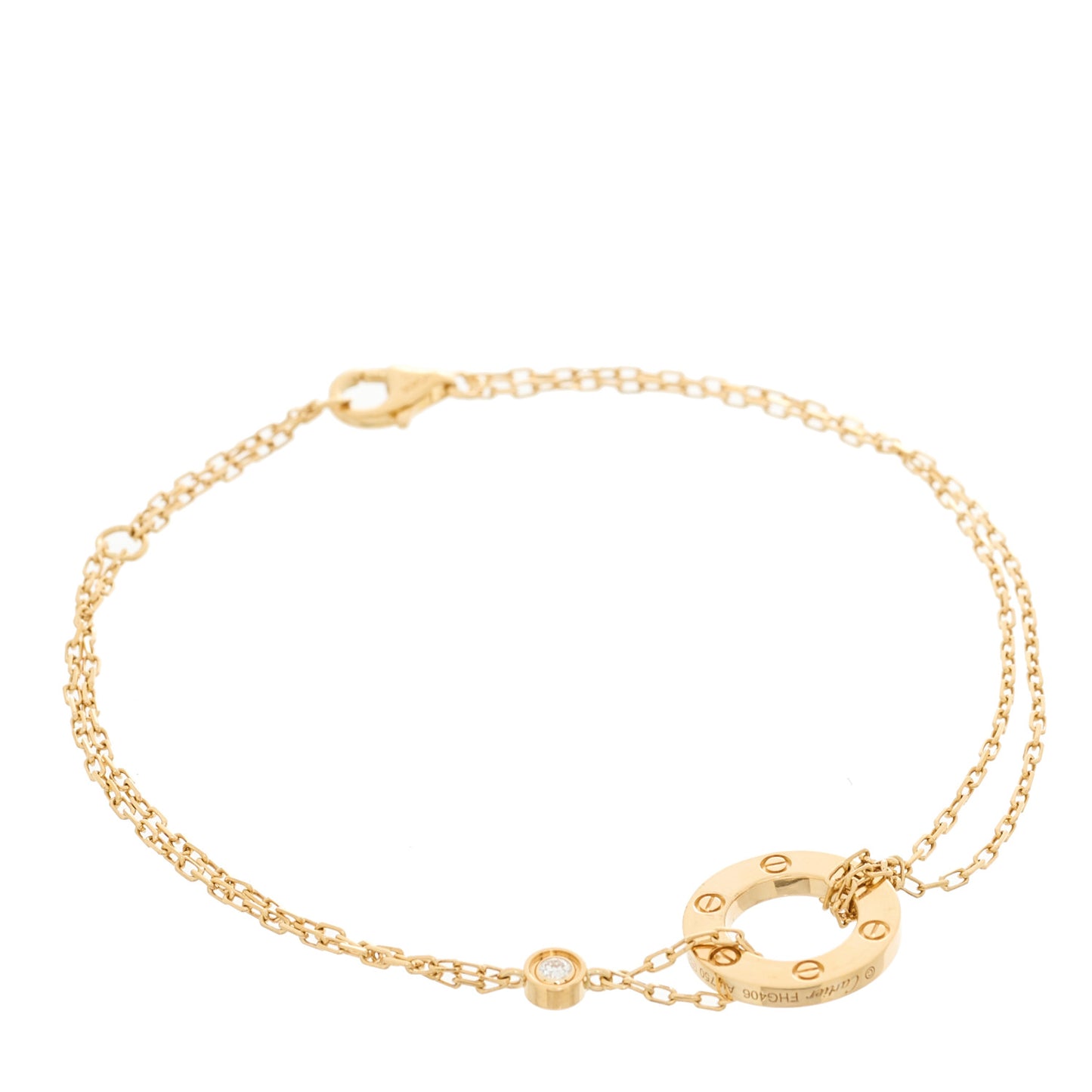 18K Yellow Gold Diamond Love Bracelet