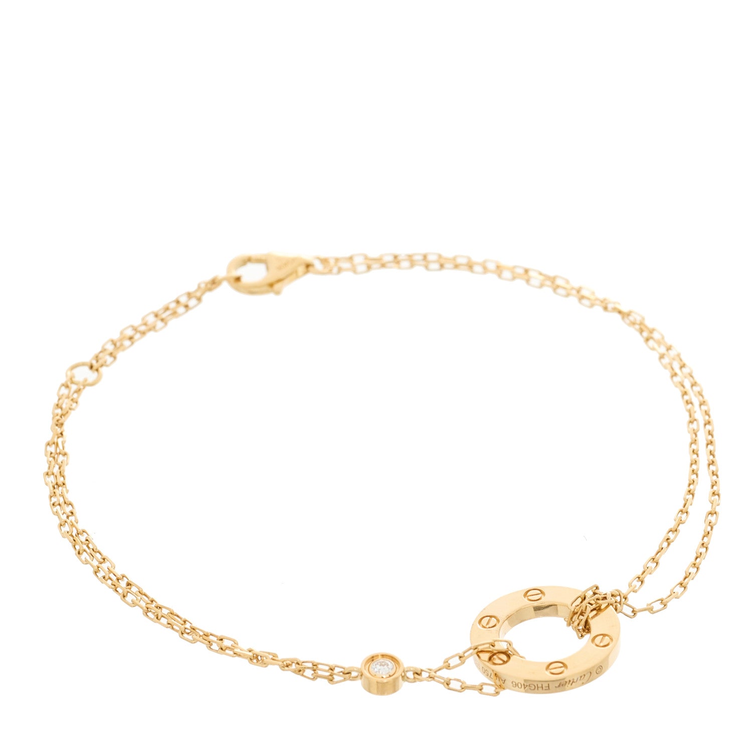 Cartier 18K Yellow Gold Diamond Love Bracelet 1 of 5