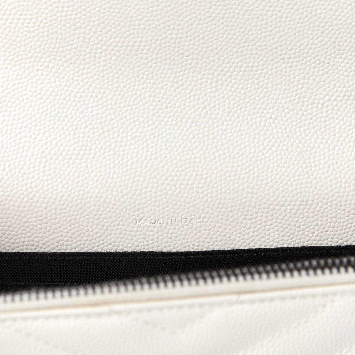 Grain De Poudre Matelasse Chevron Monogram Envelope Chain Wallet Dove White