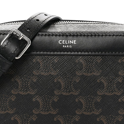 Celine Triomphe Canvas Mini Bowling Shoulder Bag Black 8 of 10