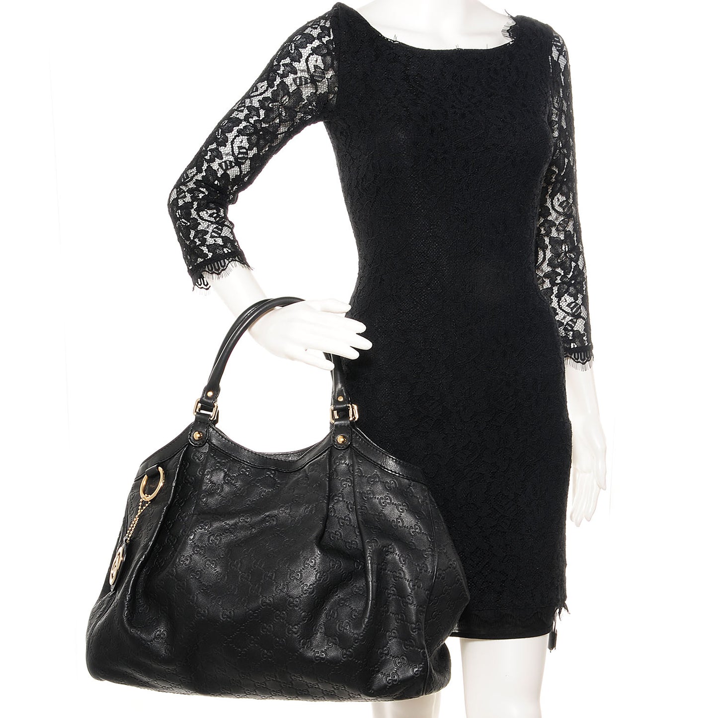 Guccissima Large Sukey Tote Black