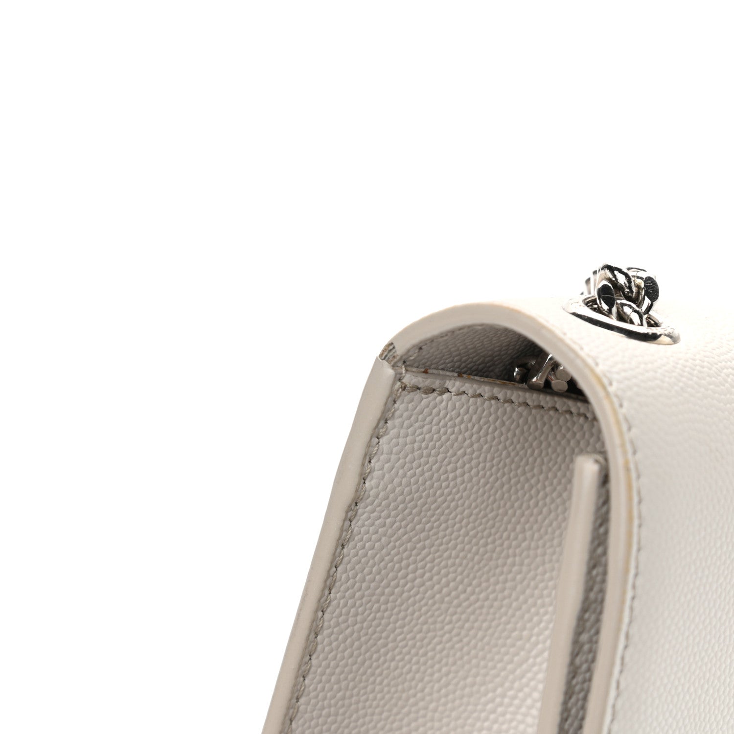 Saint Laurent Grain De Poudre Medium Classic Monogram Kate Satchel Icy White 13 of 13