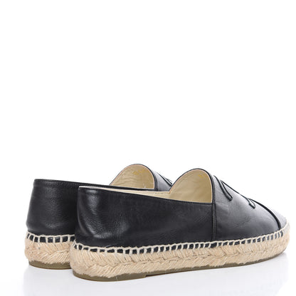 Chanel Lambskin CC Espadrilles 38 Black 4 of 12