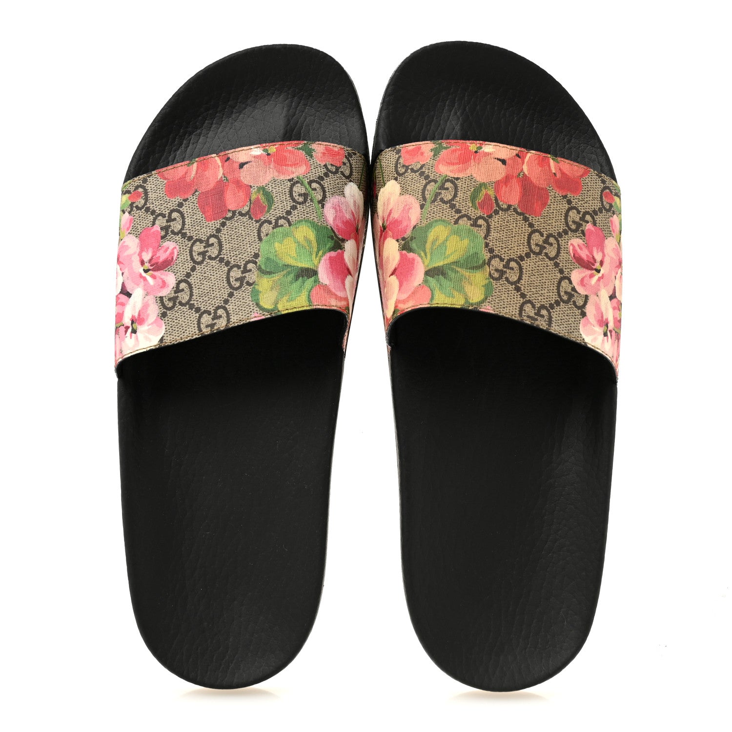 Gucci GG Supreme Monogram Blooms Slide Sandals 40 Beige Multicolor 2 of 10