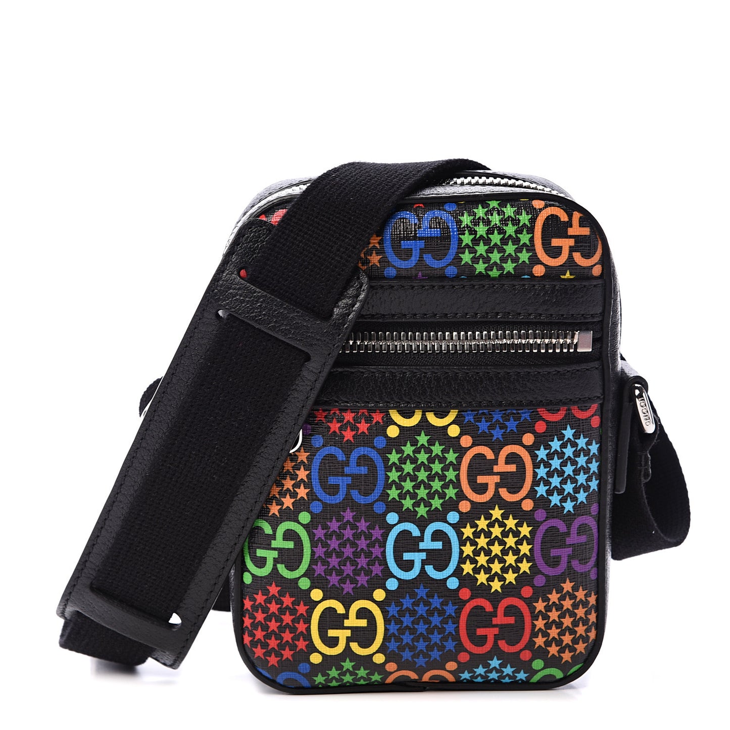 GG Supreme Monogram Psychedelic Messenger Bag Black