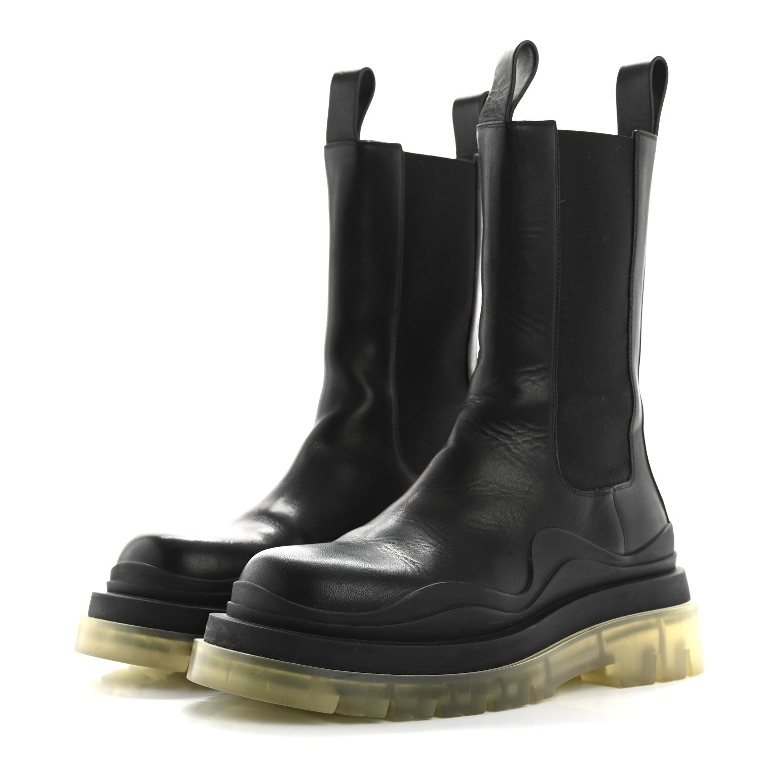 Bottega Veneta Calfskin The Tire Chelsea Boots 36 Black Transparent 3 of 8
