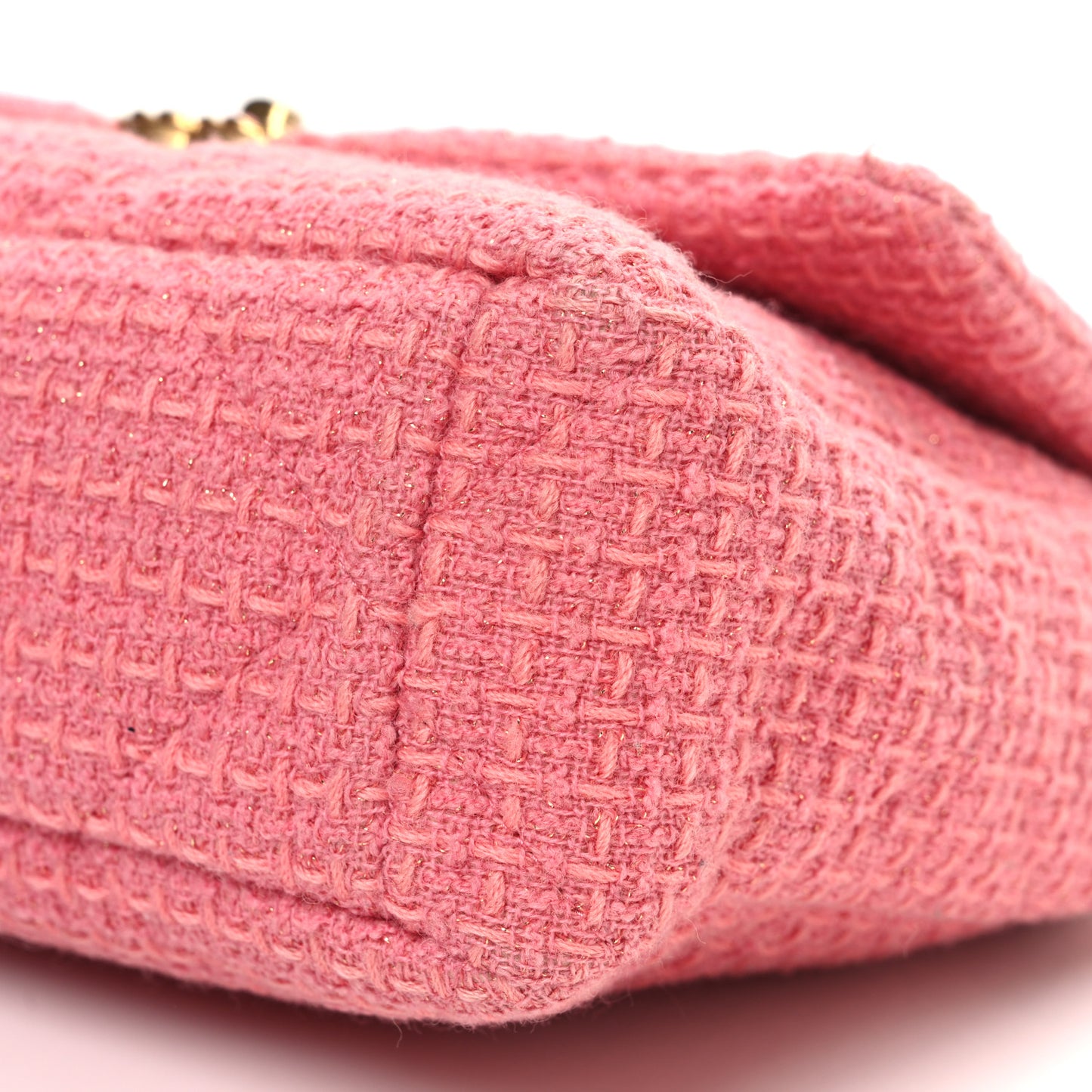 Metallic Tweed Quilted Large Chanel 19 Flap Pink