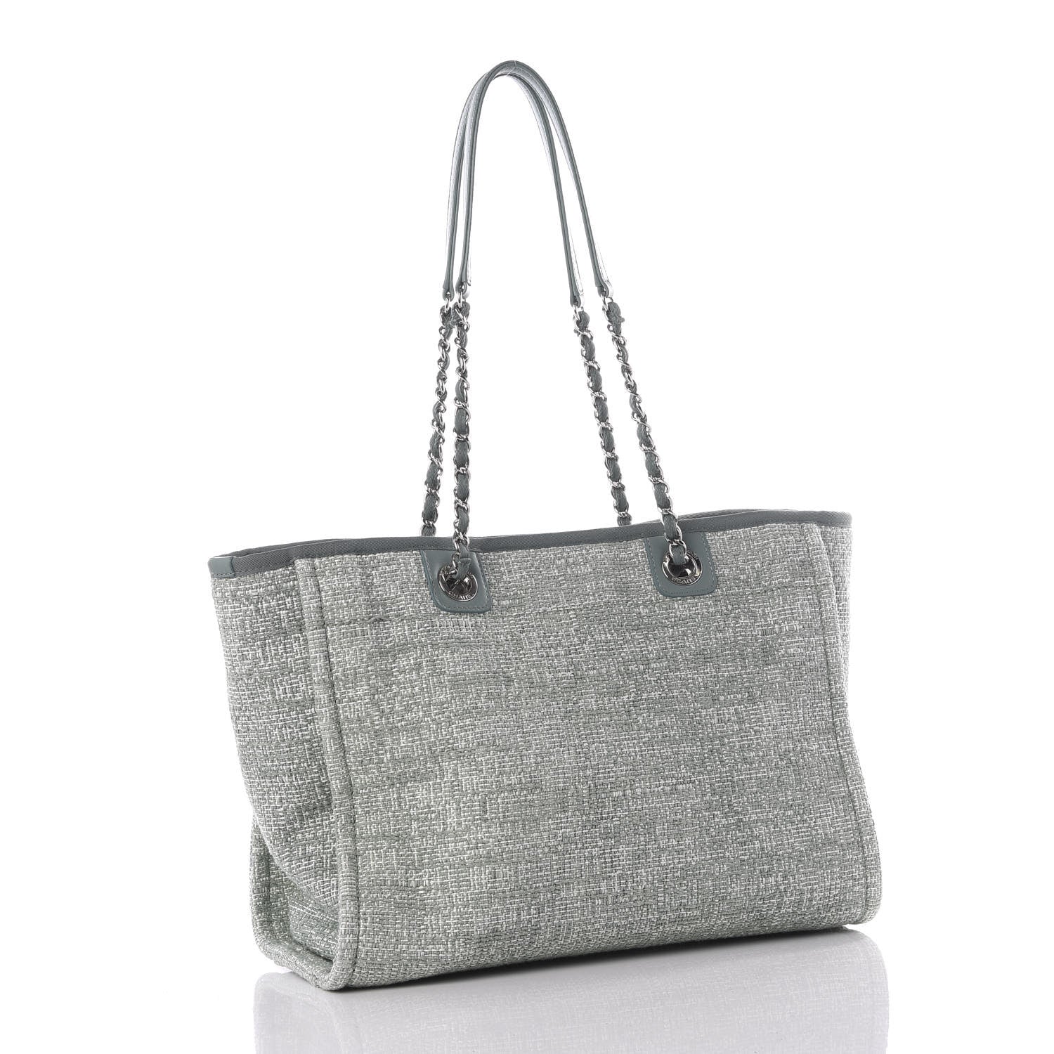 Chanel Canvas Small Deauville Tote Green 2 of 9