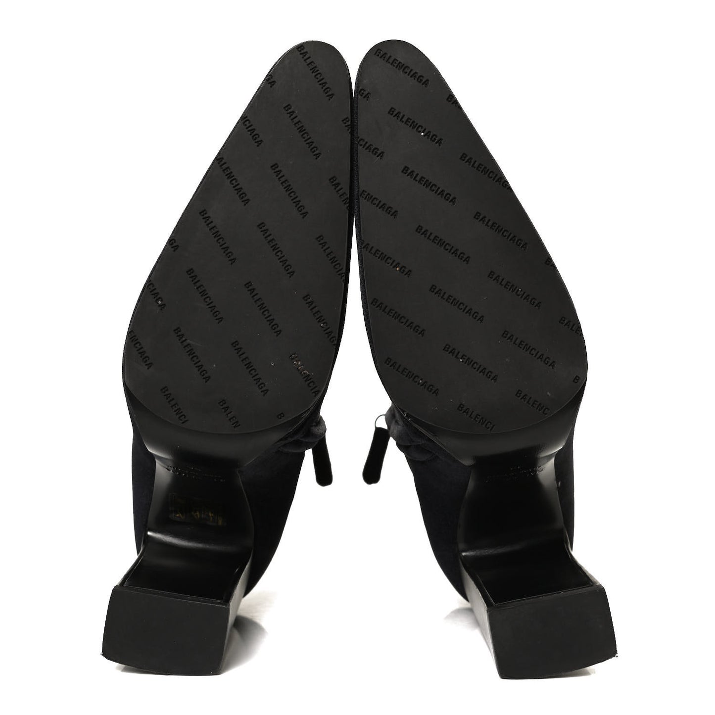Smooth Velvet Ankle Boots 39 Black