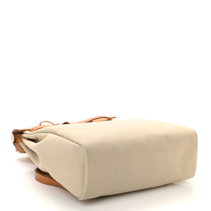 Hermes Military Toile Vache Hunter Herbag a Dos Zip Retourne Beton Naturel Sable 5 of 11