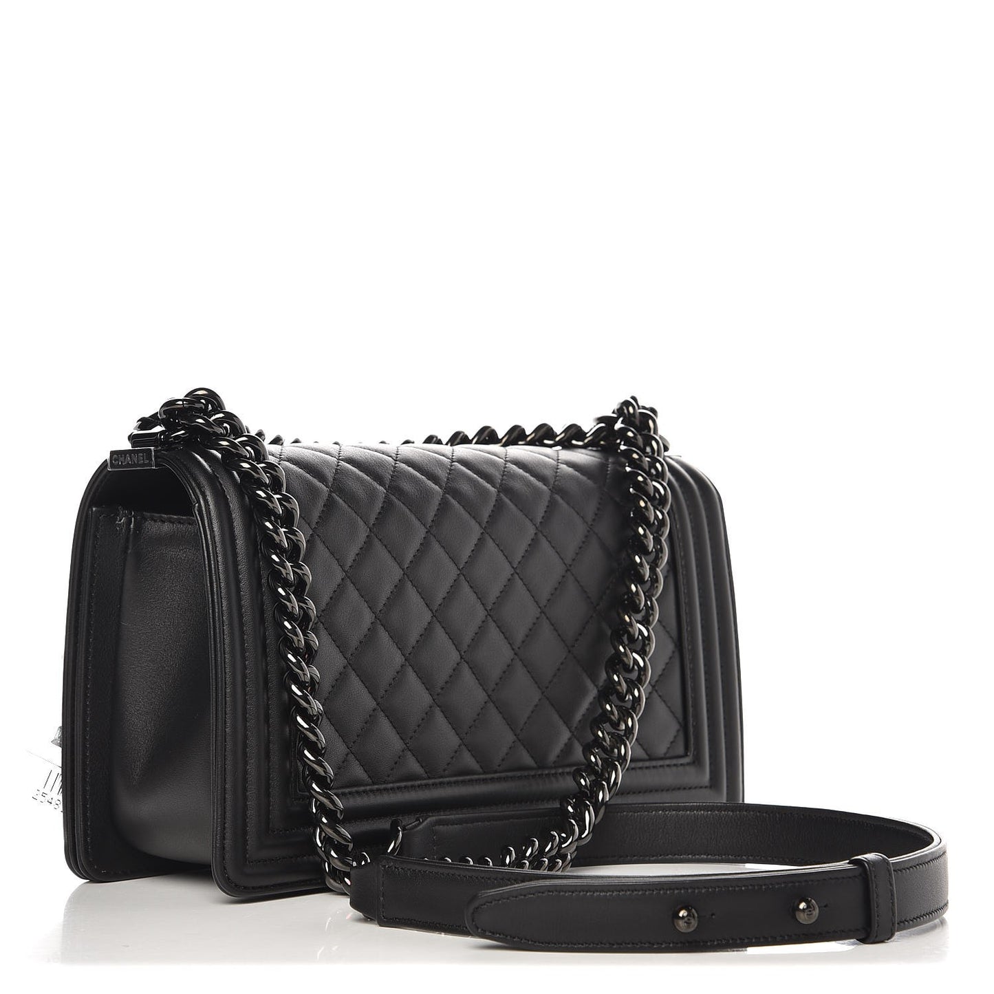 Calfskin Quilted Medium Boy Flap So Black