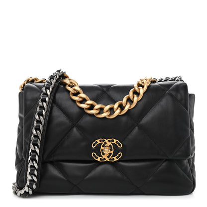 Chanel Lambskin Quilted Large Chanel 19 Flap Black 1 of 10