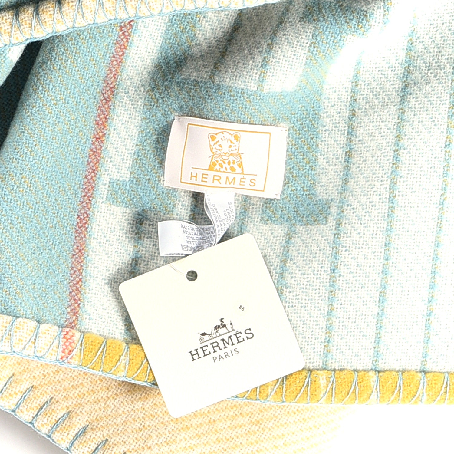 Hermes Wool Cashmere Avalon Passe-Passe Blanket Miel 5 of 6