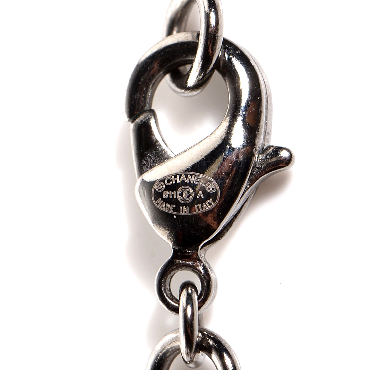 Chanel Ruthenium CC Pearl Drop Necklace 4 of 4