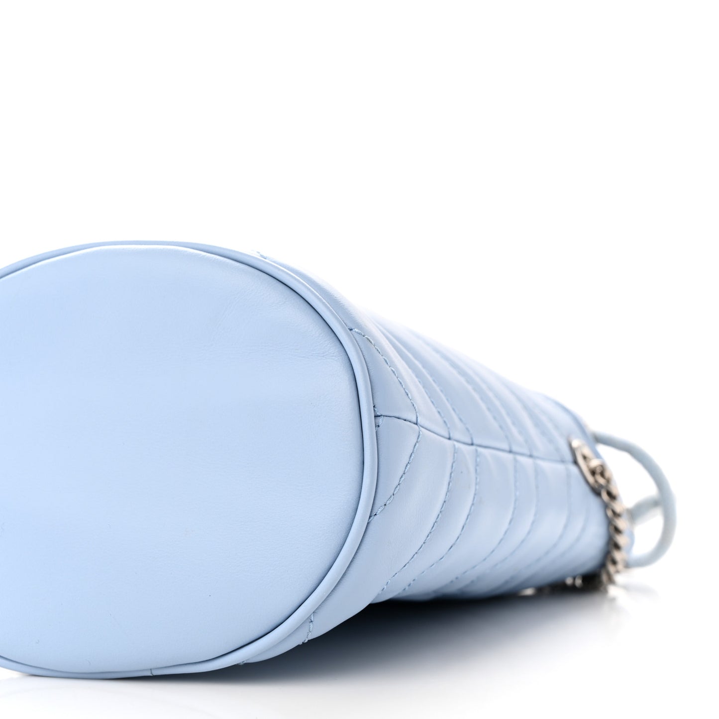 Calfskin Matelasse Mini GG Marmont 2.0 Bucket Bag Porcelain Light Blue