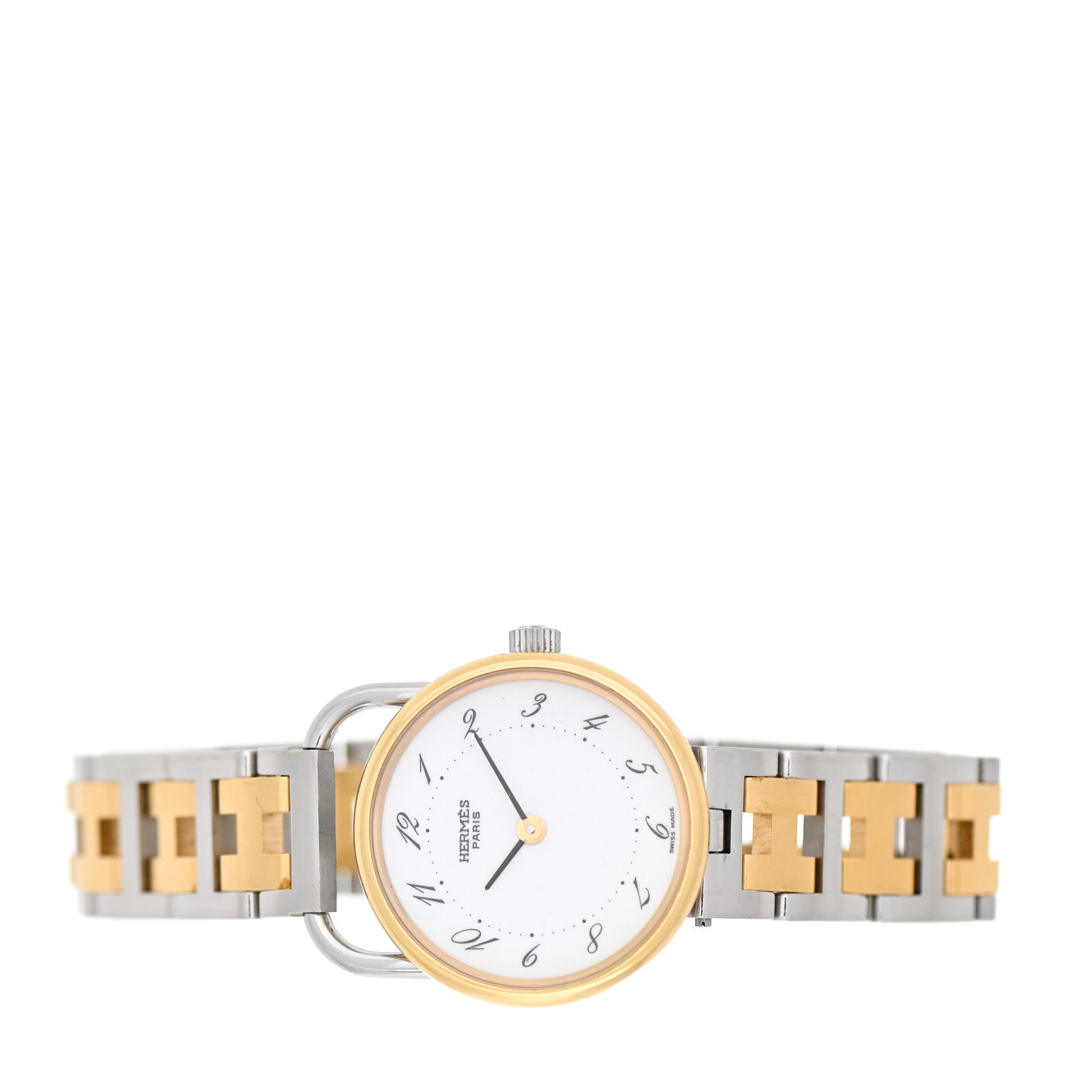 Hermes Stainless Steel 25mm Arceau Clipper Quartz Watch Gold 2 of 4