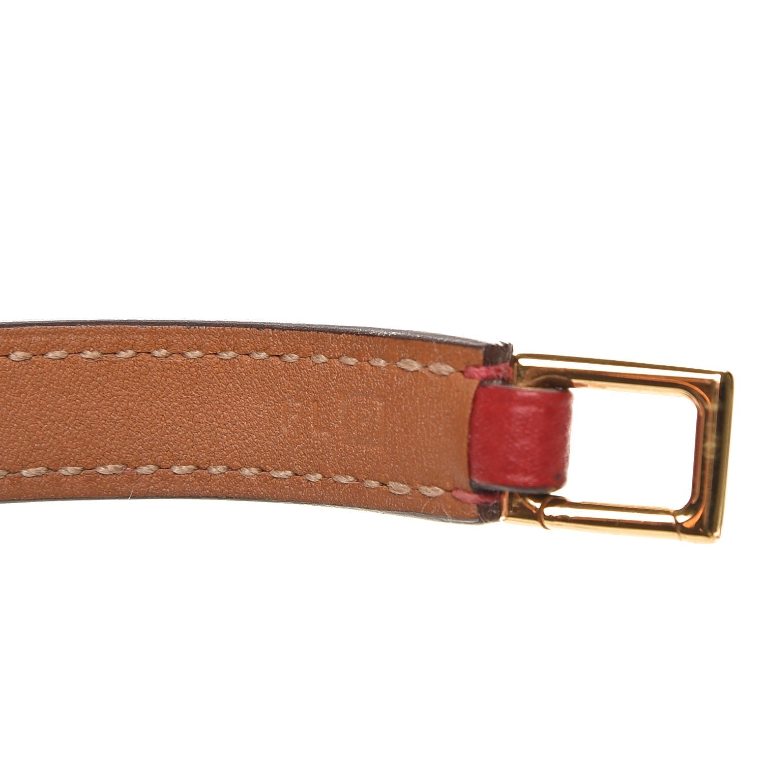 Hermes Epsom Rivale Double Tour Bracelet M Rouge Casaque 4 of 6