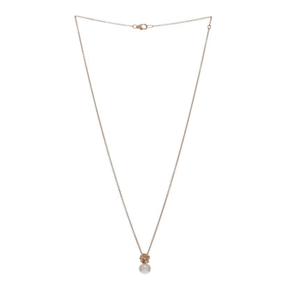 Mikimoto 18K Rose Gold Diamond Akoya Pearl Cherry Blossom Pendant Necklace 3 of 5