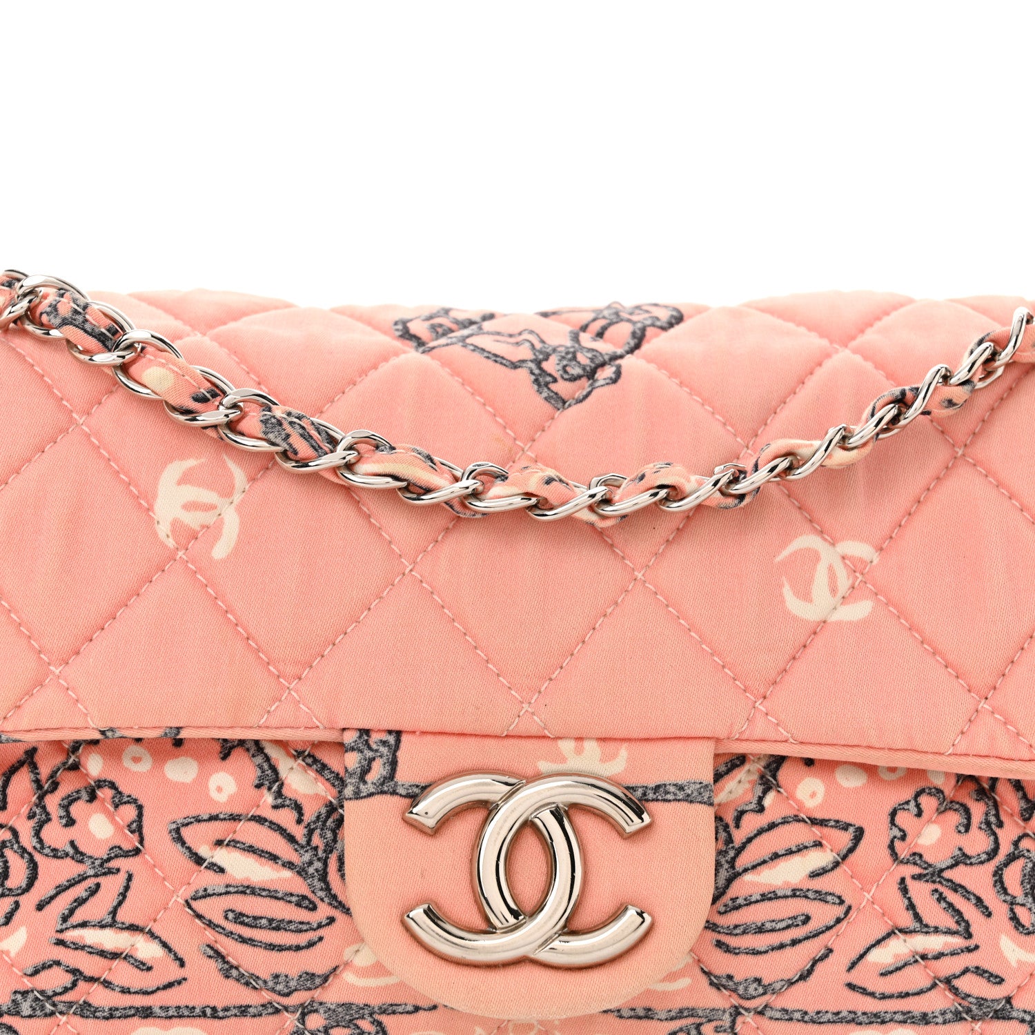 Chanel Cotton Quilted Small Bandana Single Flap Pink 8 of 10