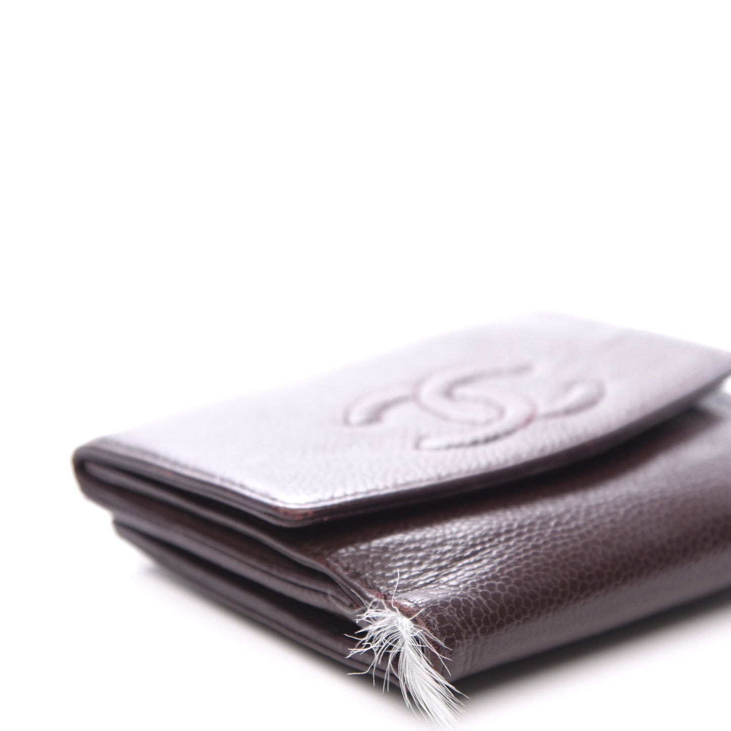 Caviar Timeless CC Compact Flap Wallet Burgundy