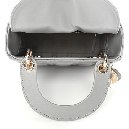 Christian Dior Lambskin Cannage Mini Lady Dior Gray Opaline 5 of 10