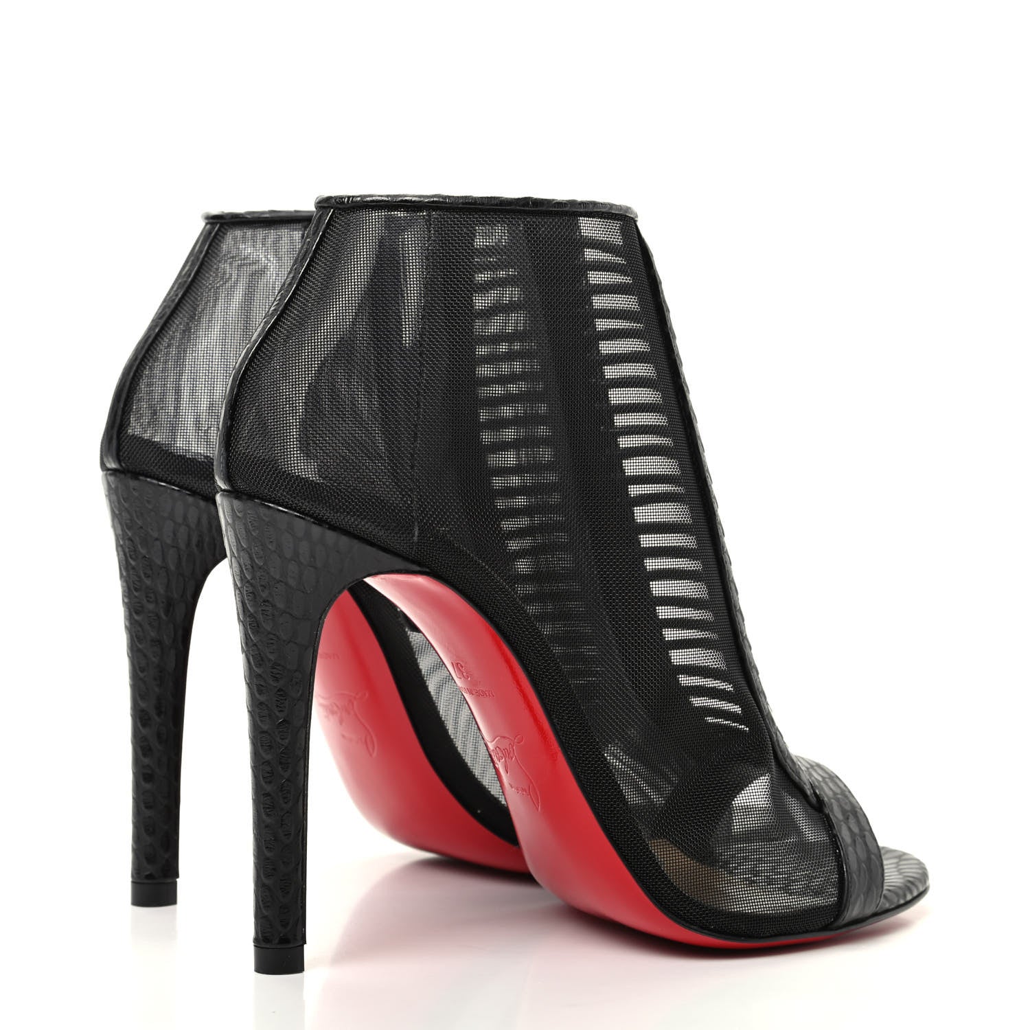 Christian Louboutin Calfskin Jurassic Rete Trouble 100 Booties 37 Black 4 of 10