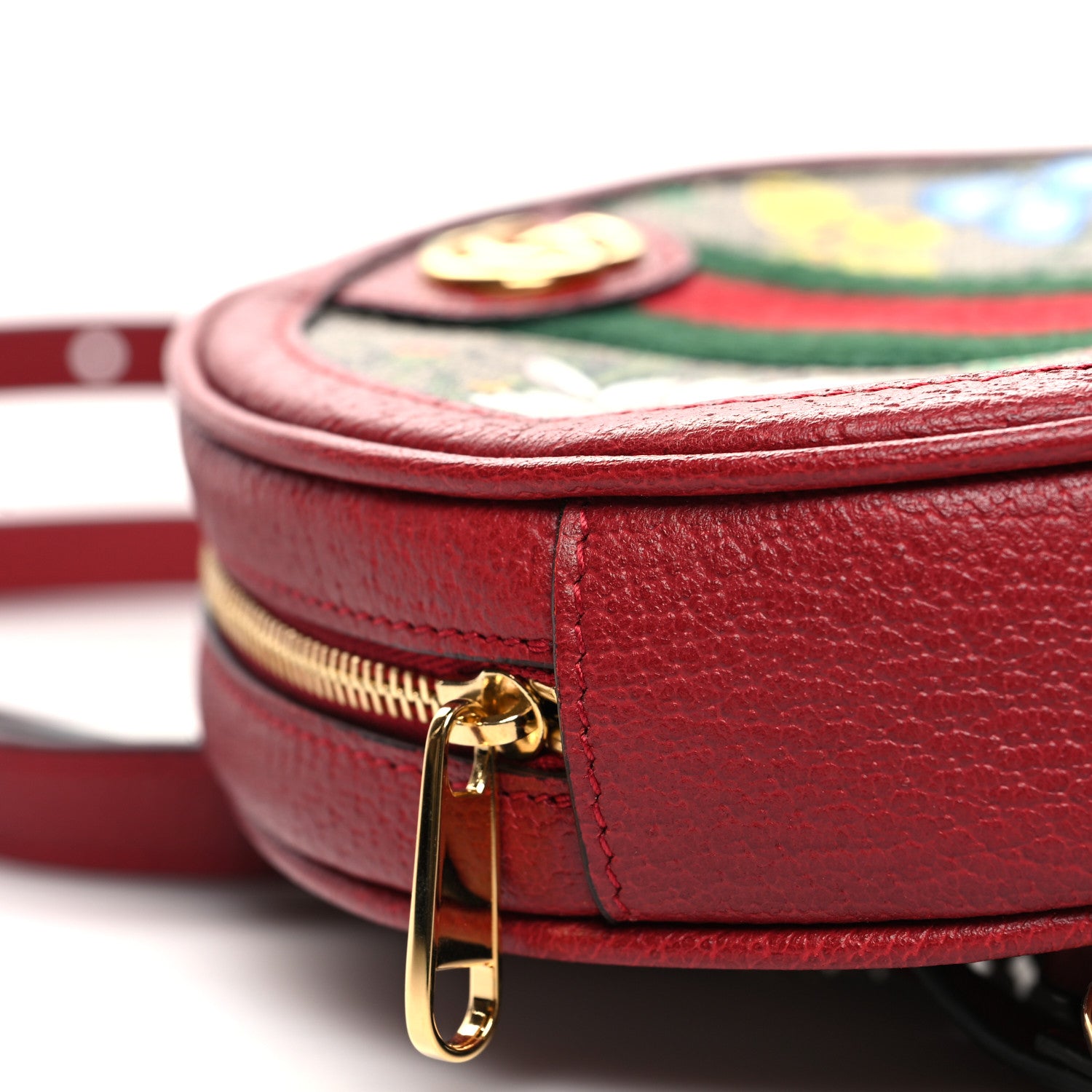 Gucci GG Supreme Monogram Web Flora Mini Ophidia Round Backpack Red 9 of 10