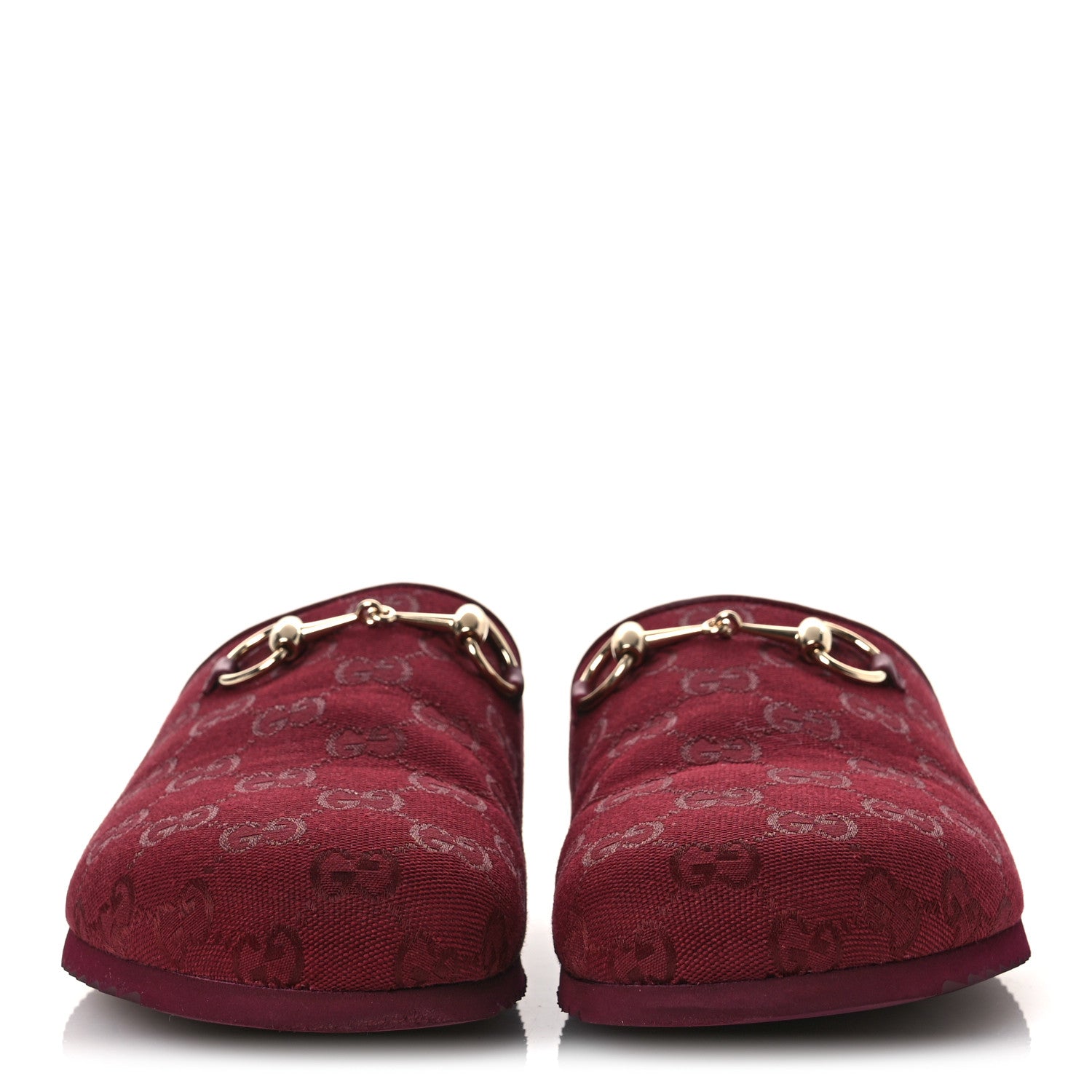 Gucci GG Supreme Monogram Womens Horsebit Slippers 40 Rosso Ancora 3 of 13