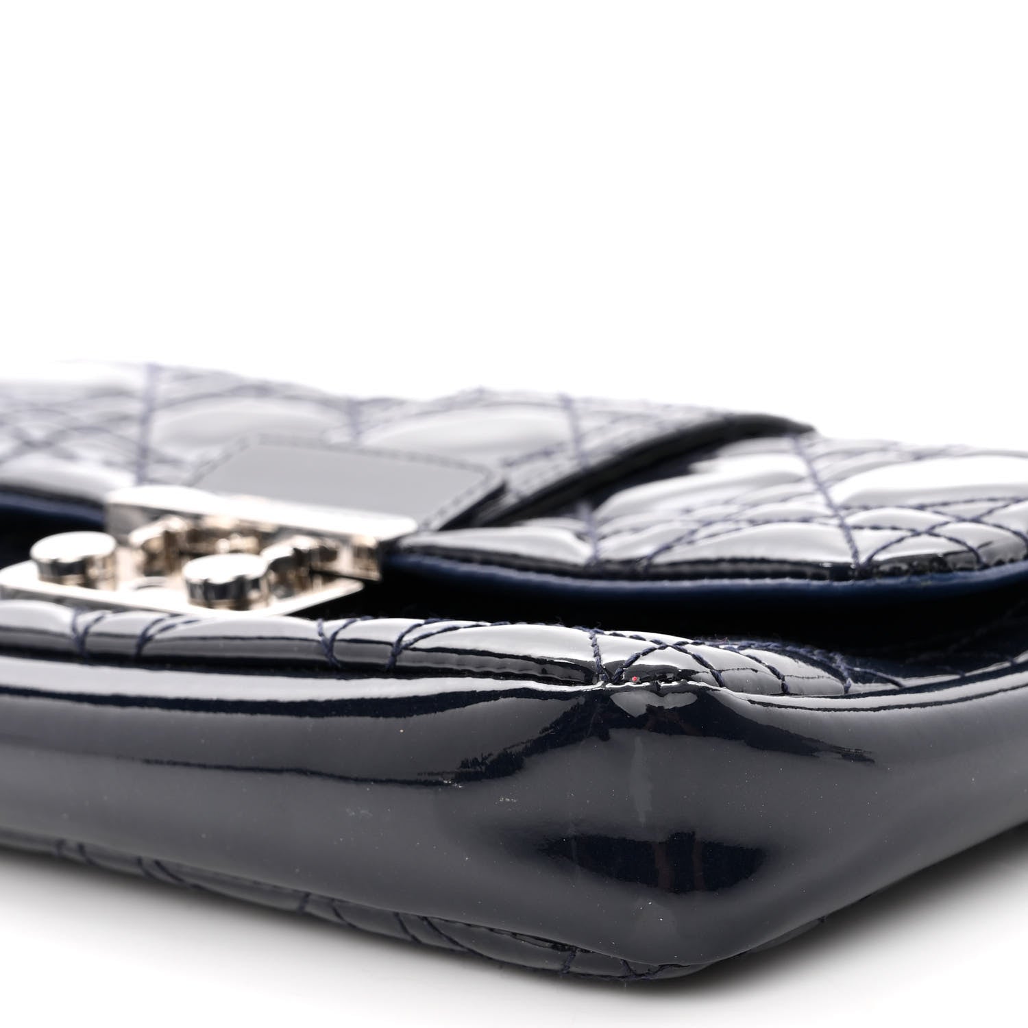 Christian Dior Patent Cannage Miss Dior Promenade Pouch Blue 9 of 9