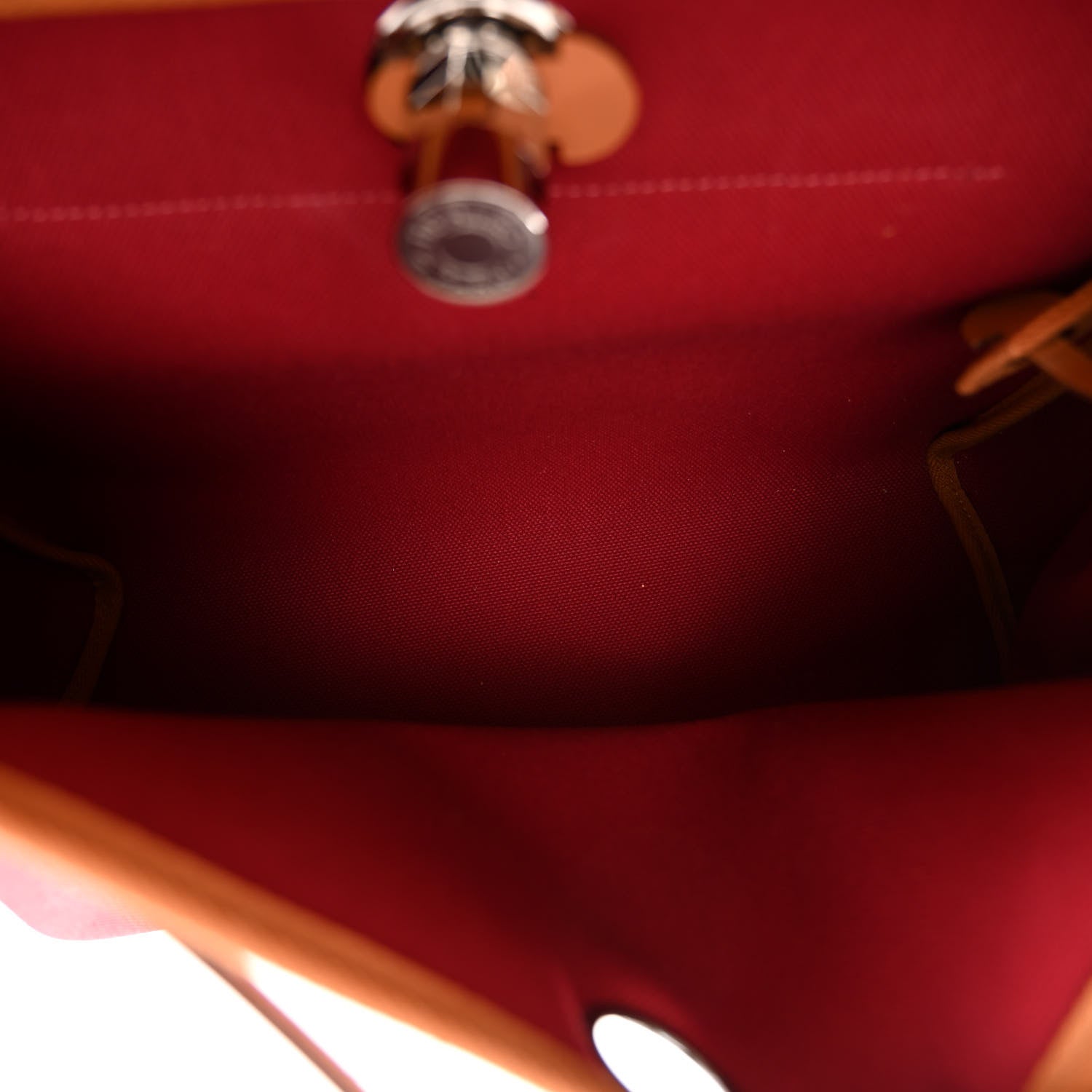 Hermes Vache Hunter Toile Herbag Zip 31 PM Rouge Grenat Natural 5 of 10