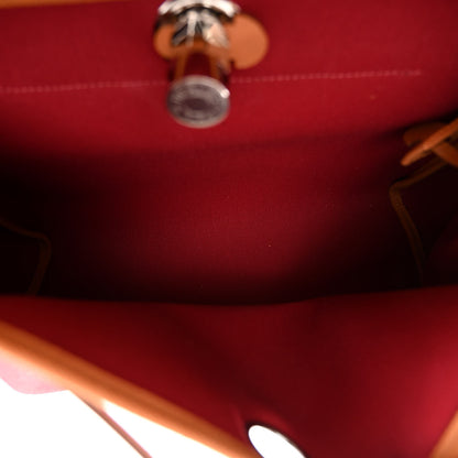 Hermes Vache Hunter Toile Herbag Zip 31 PM Rouge Grenat Natural 5 of 10