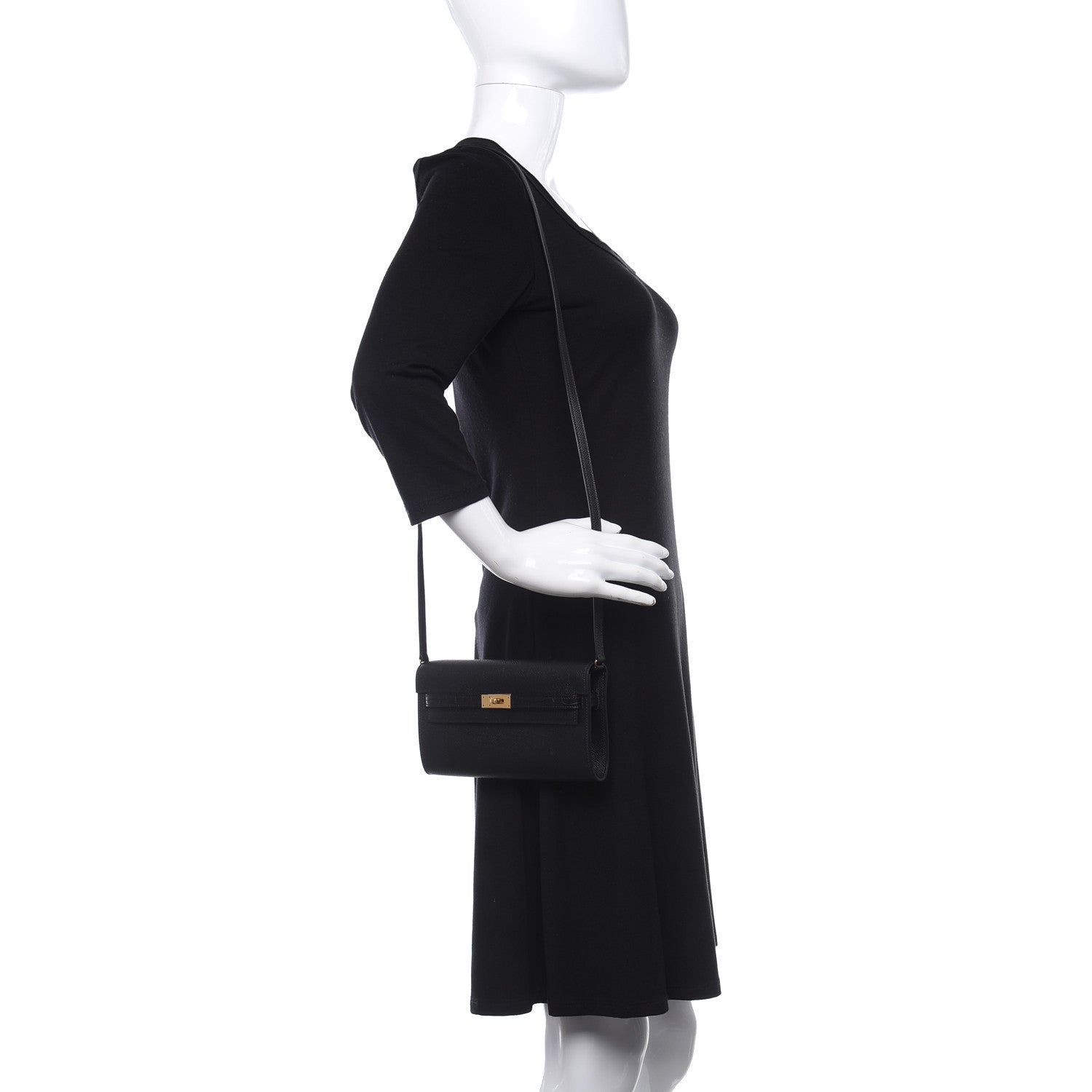 Hermes Epsom Matte Alligator Touch Kelly Wallet To Go Black 2 of 9