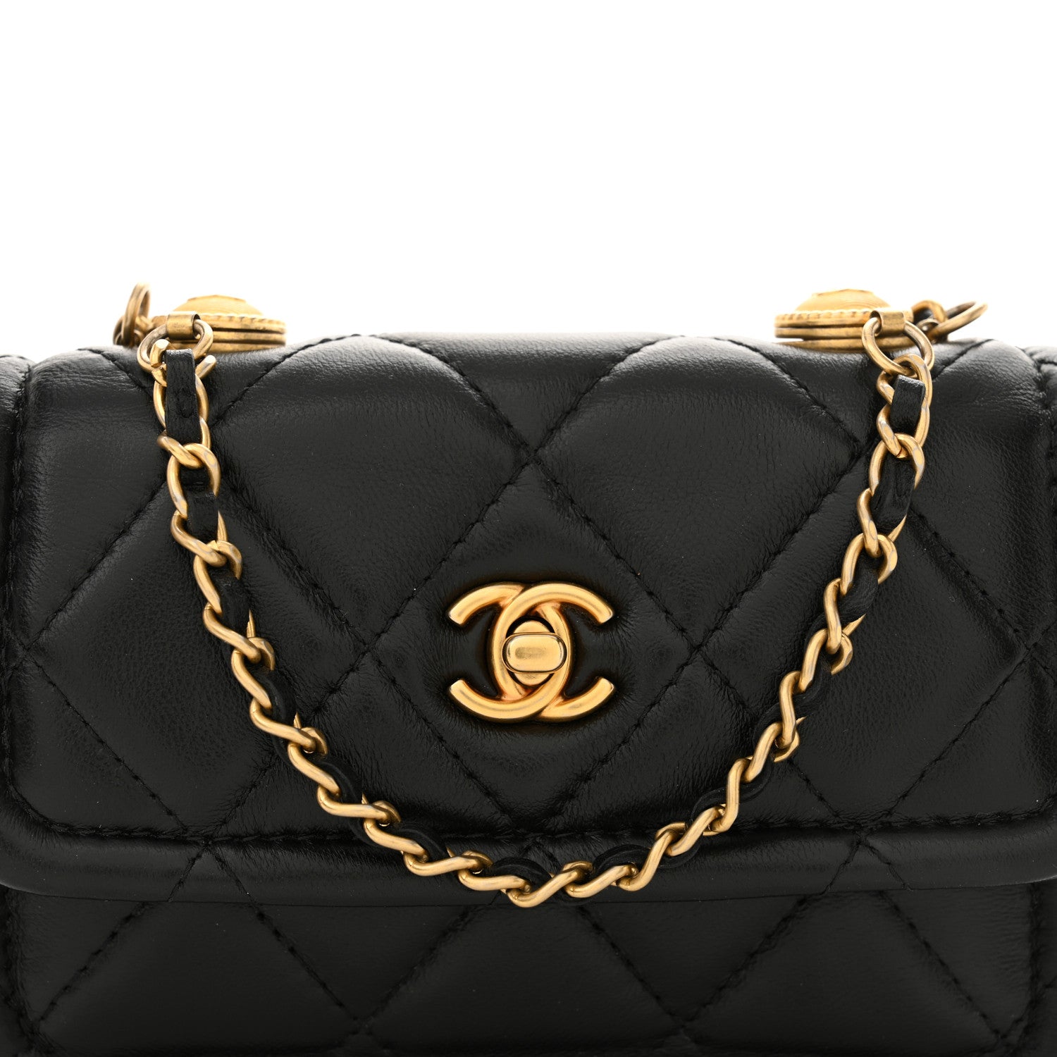 Chanel Shiny Lambskin Quilted Extra Mini Flap Black 8 of 10