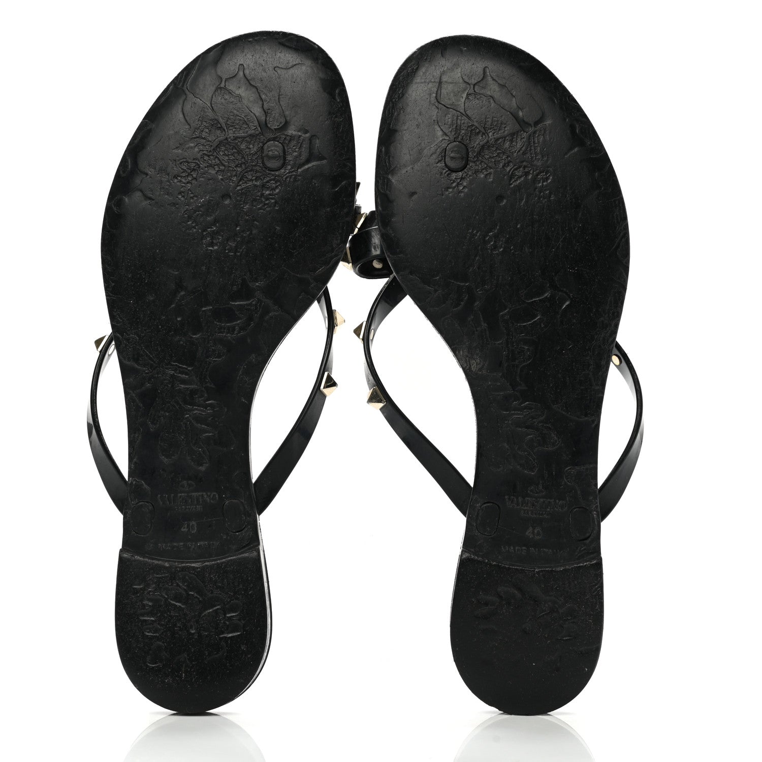 Valentino Garavani PVC Jelly Rockstud Bow Thong Sandals 40 Black 5 of 11