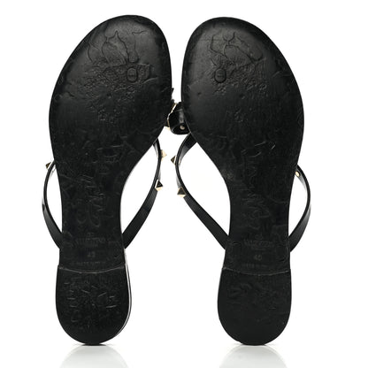 Valentino Garavani PVC Jelly Rockstud Bow Thong Sandals 40 Black 5 of 11