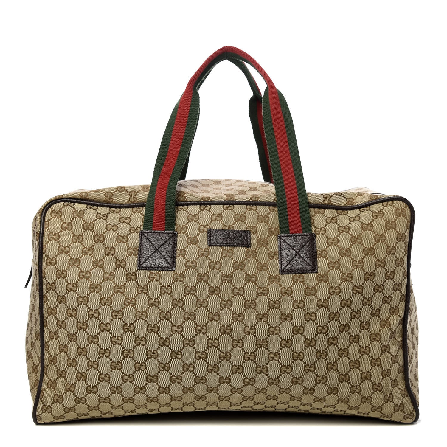 Gucci GG Monogram Web Large Collapsible Carry On Duffle Beige Brown 1 of 9