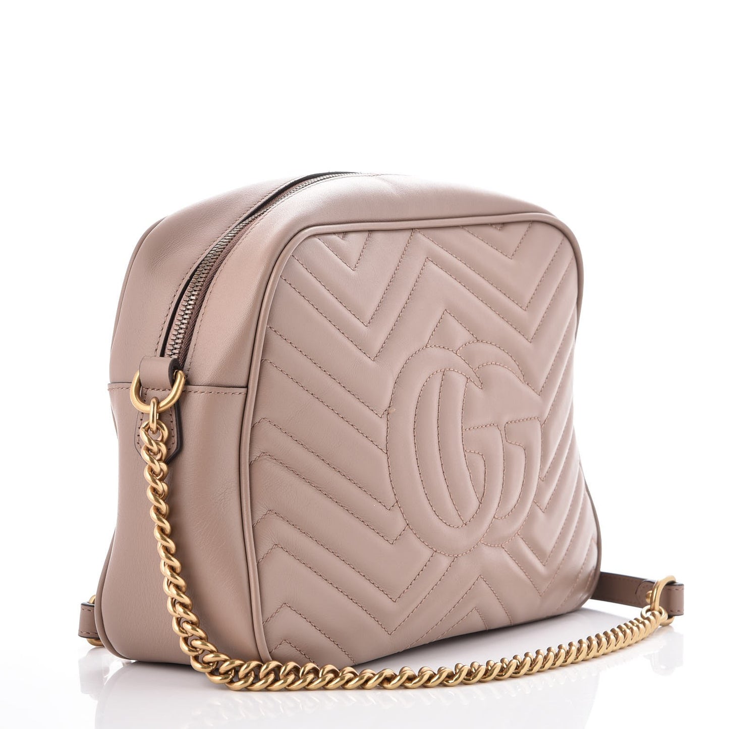 Calfskin Matelasse Medium GG Marmont Chain Shoulder Bag Porcelain Rose