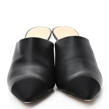 Chanel Lambskin Grosgrain Cap Toe CC Mules 40.5 Black 2 of 11
