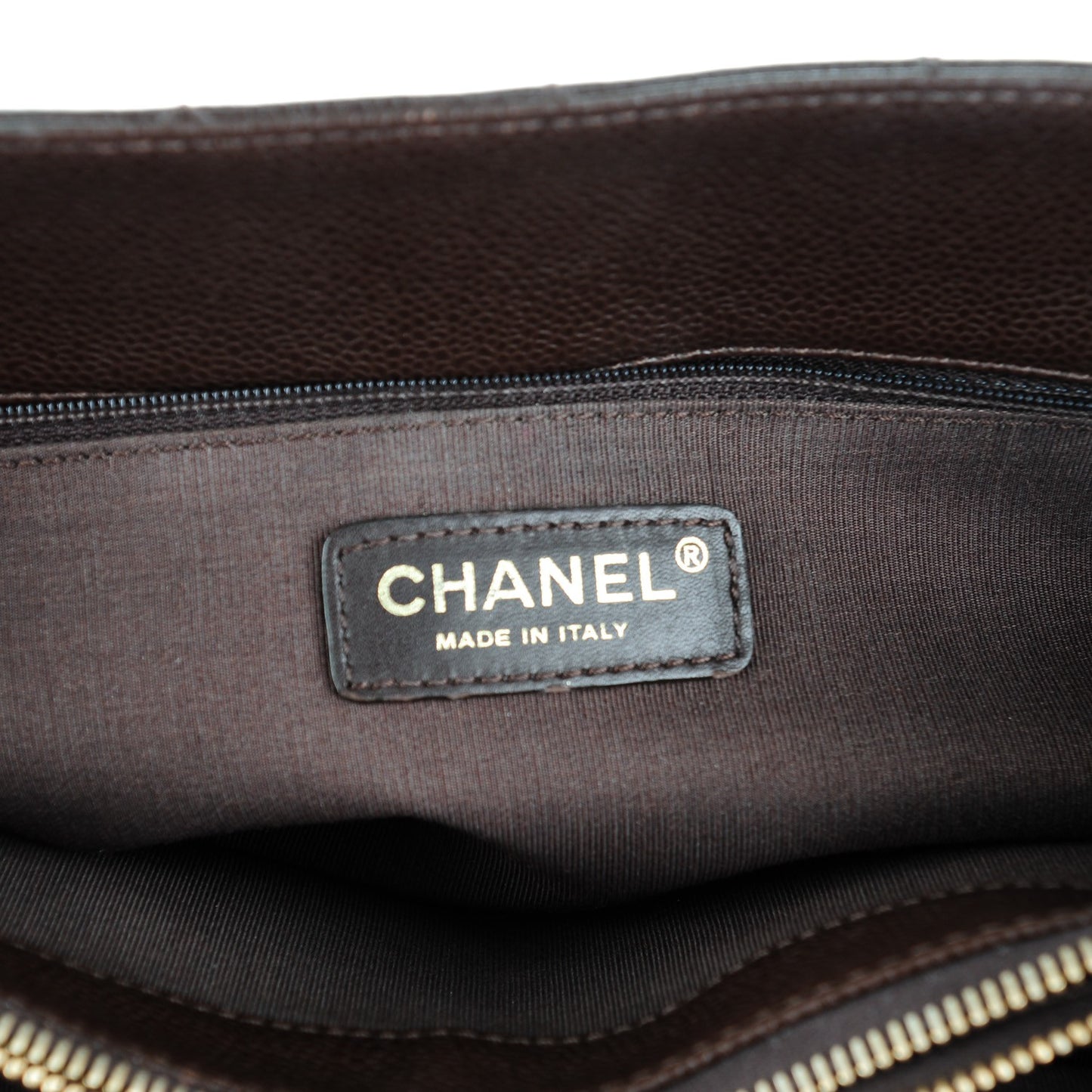 Caviar Quilted Grand Shopping Tote GST Dark Brown