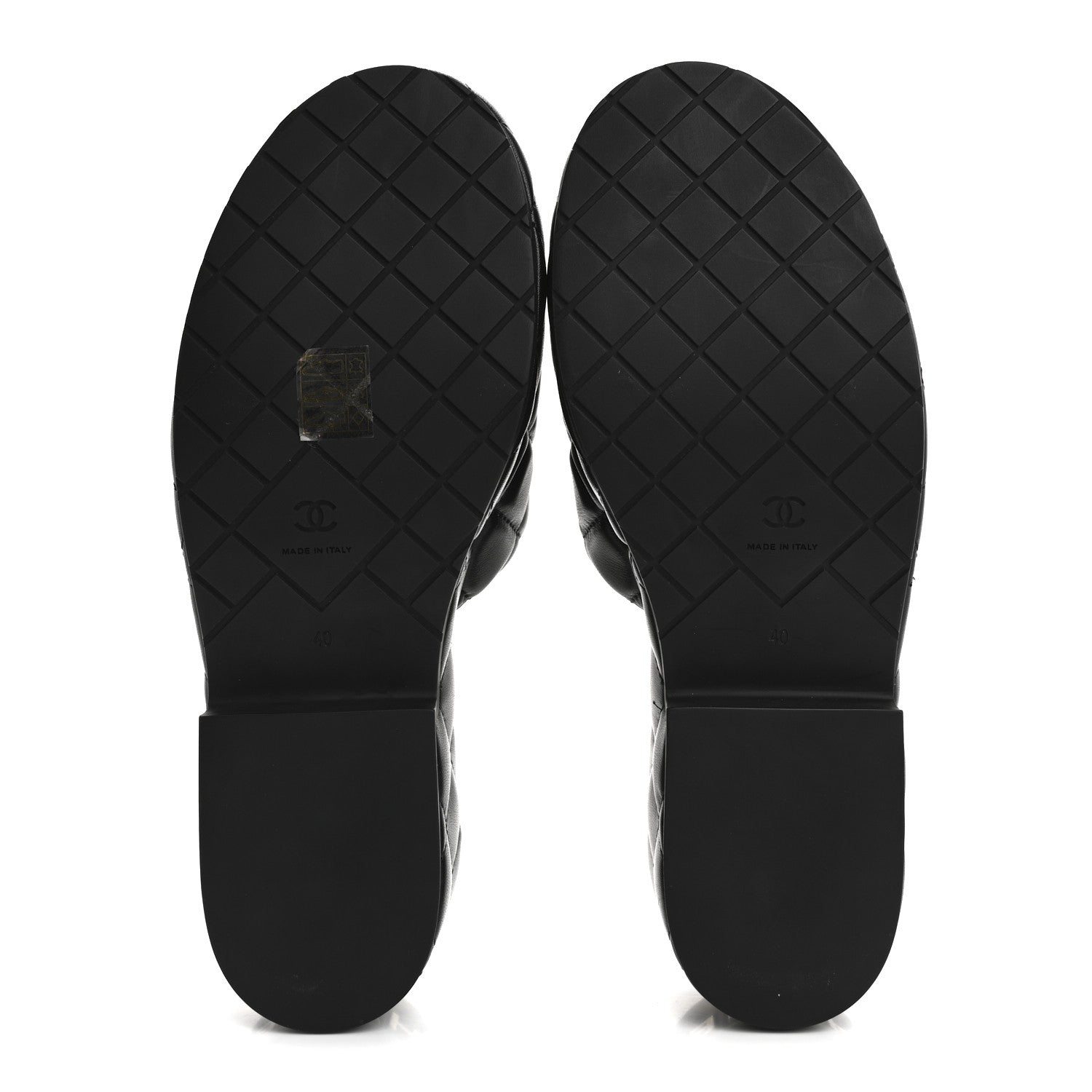 Chanel Lambskin Quilted CC Mules Wedge Sandals 40 Black 6 of 10