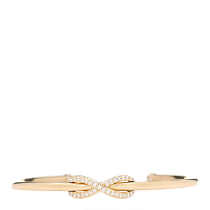 Tiffany 18K Yellow Gold Diamond Infinity Cuff Bracelet 1 of 5